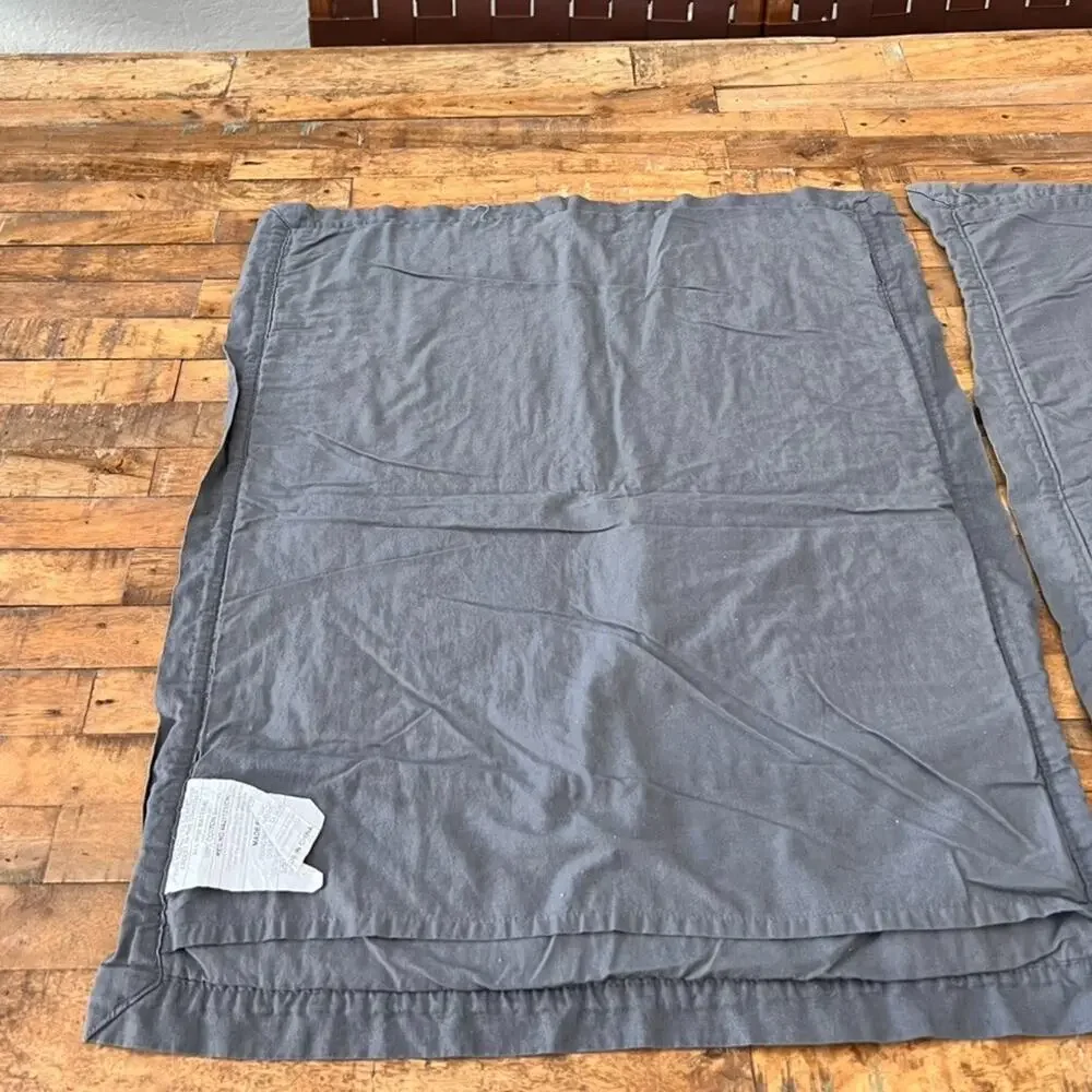 Threshold Gray Cotton Linen Blend Quilted Standard Pillow Shams Set Of 2